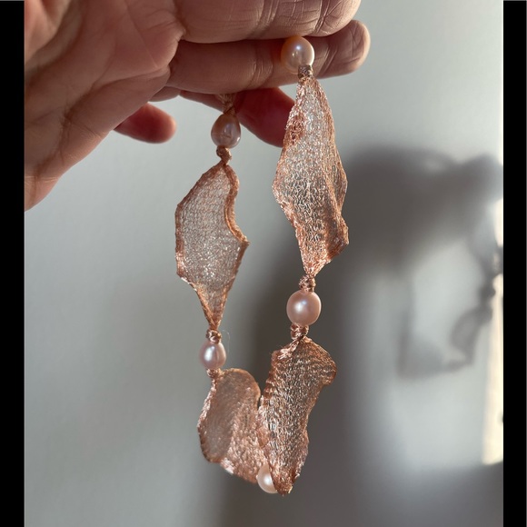 😍925 & Bronze Corded Pearl Necklace 😍 - Picture 6 of 13